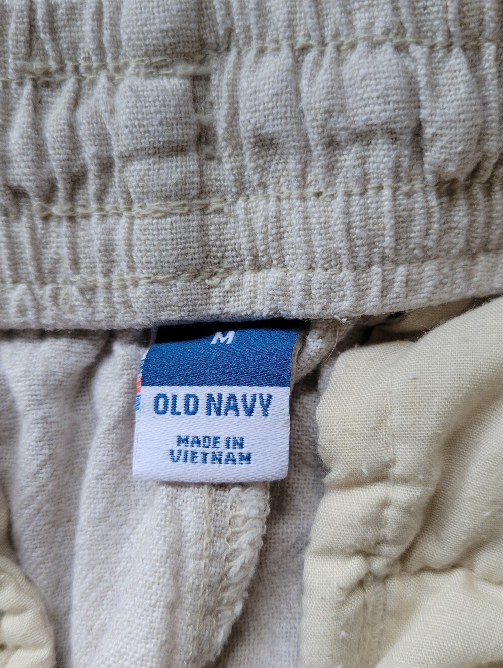 Old Navy Linen Blend Pull-On Ankle Pants  Elastic Waist Cream Women's Medium - Picture 6 of 10